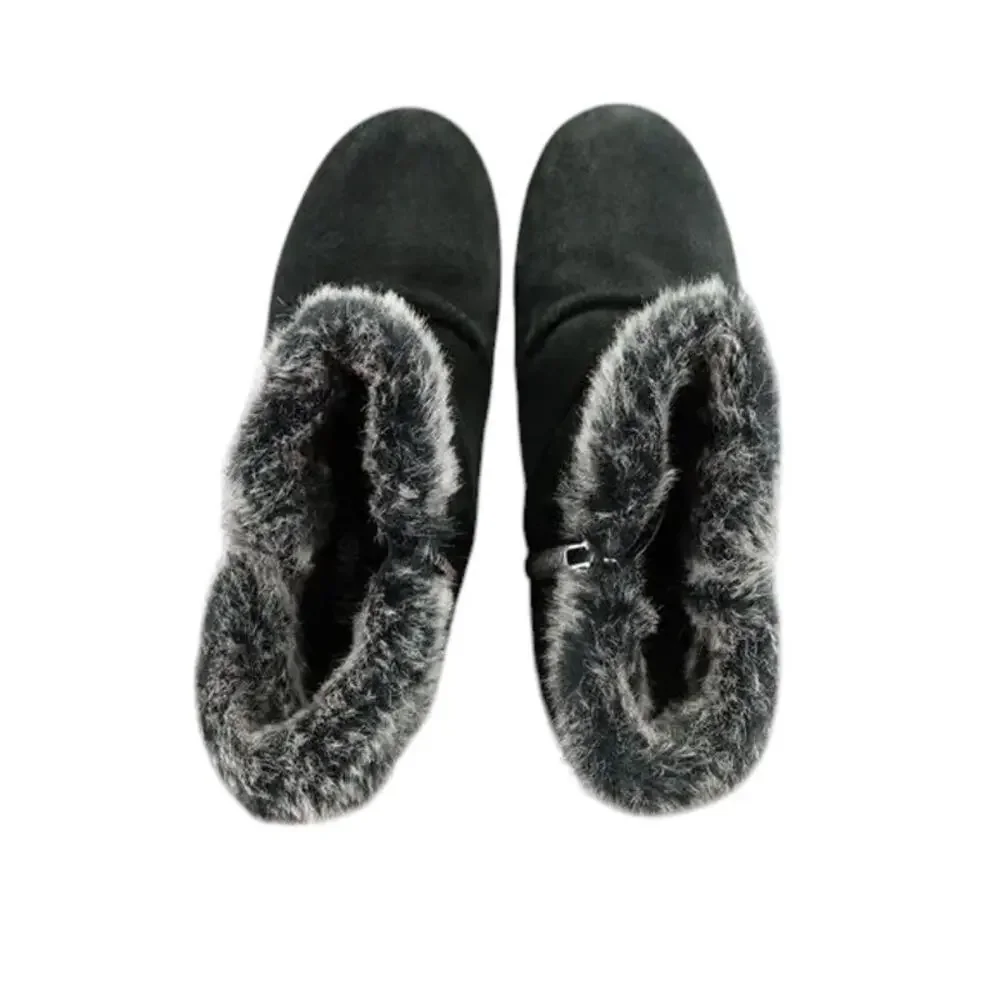 Khombu Shoes Womens 8 Bootie Winter Leather Faux Fur All Weather Lindsey Buckle